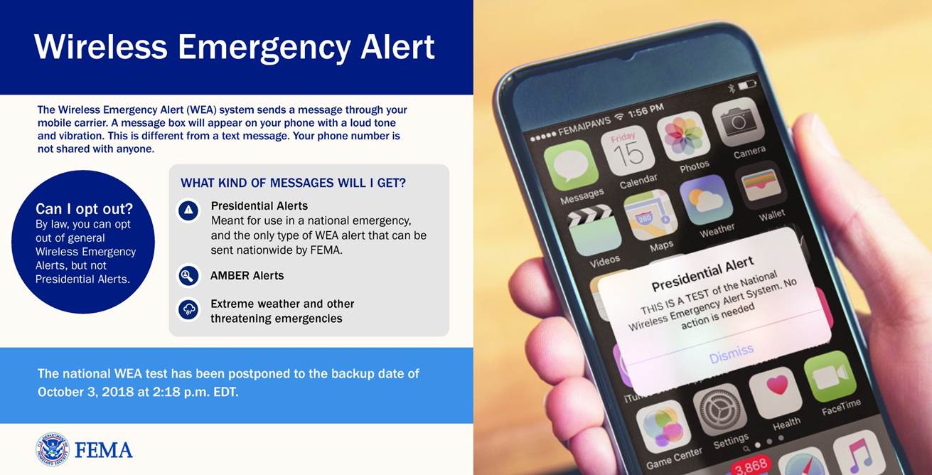 Wireless Emergency Alert Oct 3rd